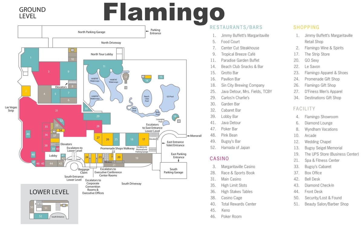 Karte von Flamingo Las Vegas