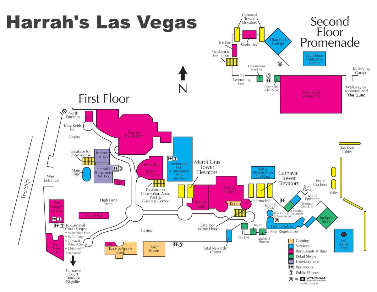 Karte von Harrah ' s Las Vegas